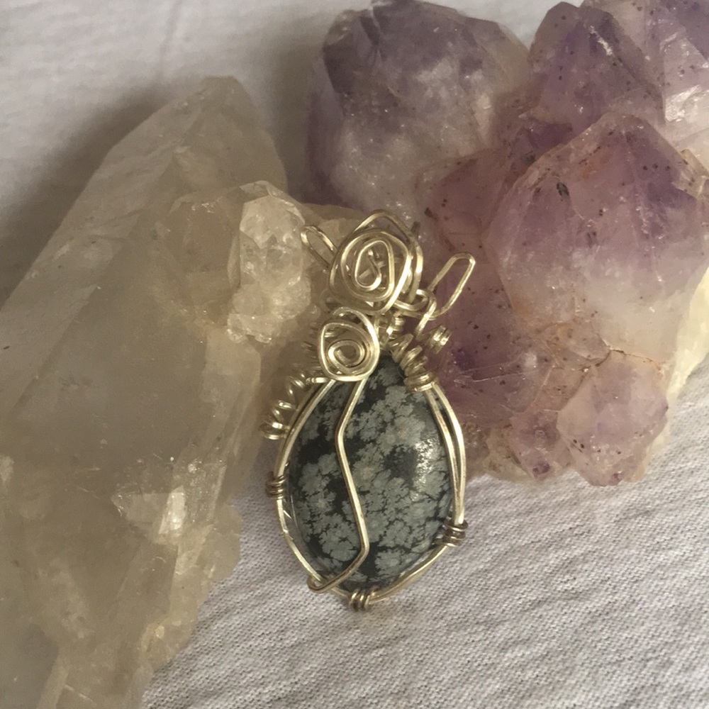 Handmade Onyx and Grey Pendant
